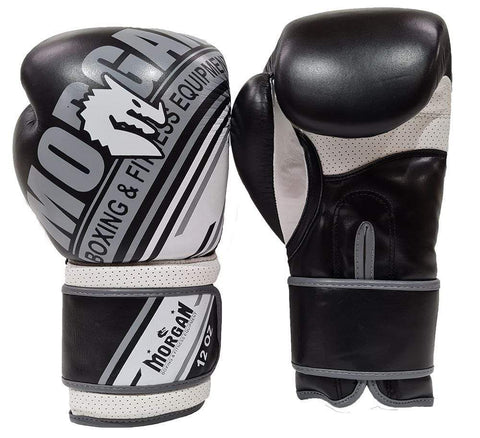 Morgan Boxing Boxing Gloves BLACK/WHITE / 10oz Morgan Aventus Leather Boxing Gloves