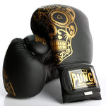 Punch Equipment Boxing Gloves Punch Equipment Trophy Getters Gold Skull Leather Boxing Gloves 16oz
